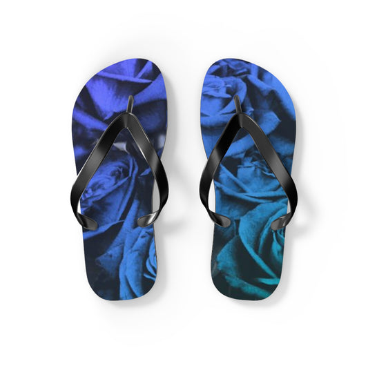 Blue Roses Flip Flops
