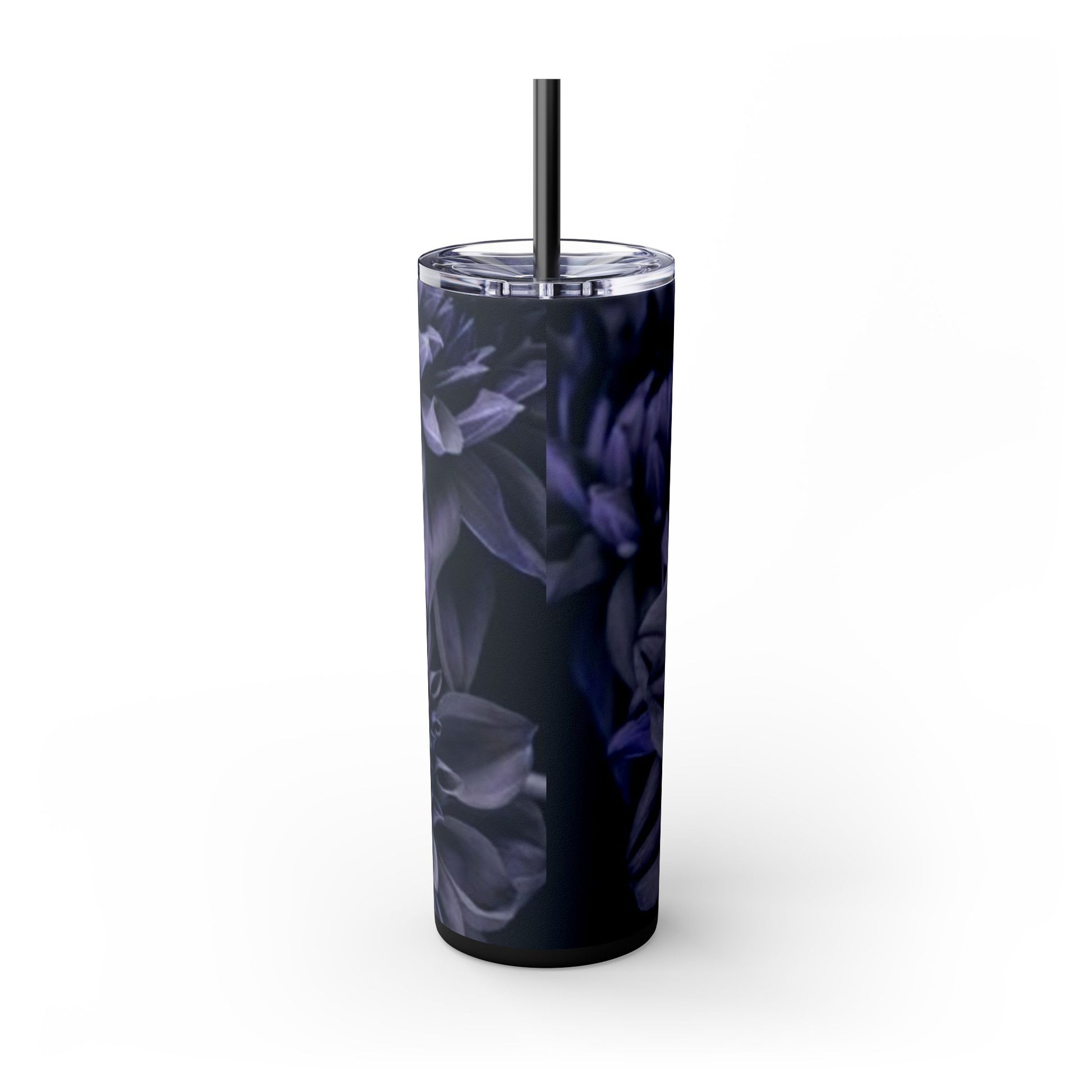 Blue Dahlia Floral Skinny Tumbler – Durable Stainless Steel 20 oz