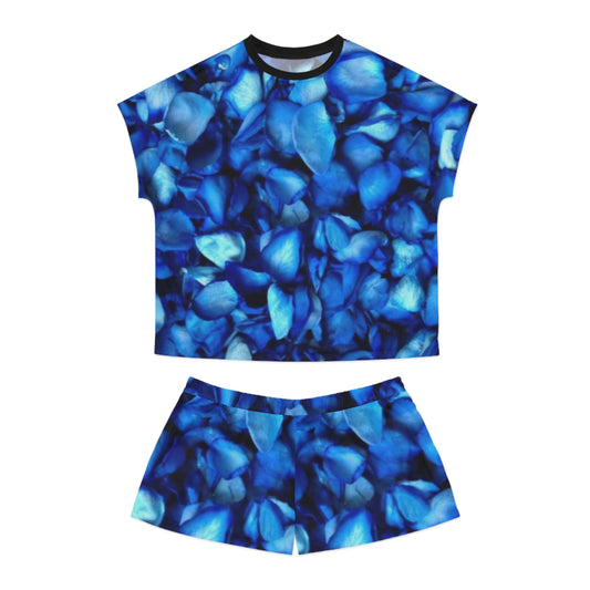 Blue Petals Floral Pajama Set for Women