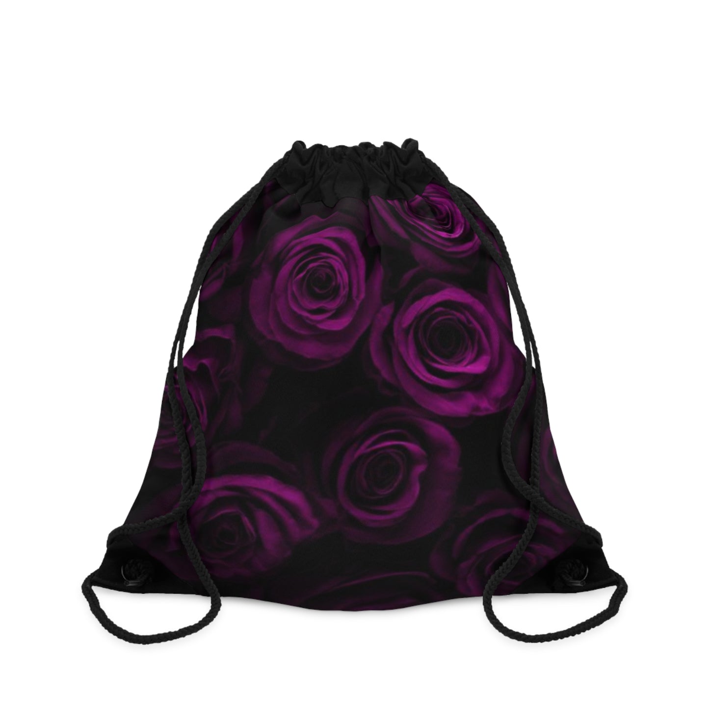 Dark Purple Roses Drawstring Bag
