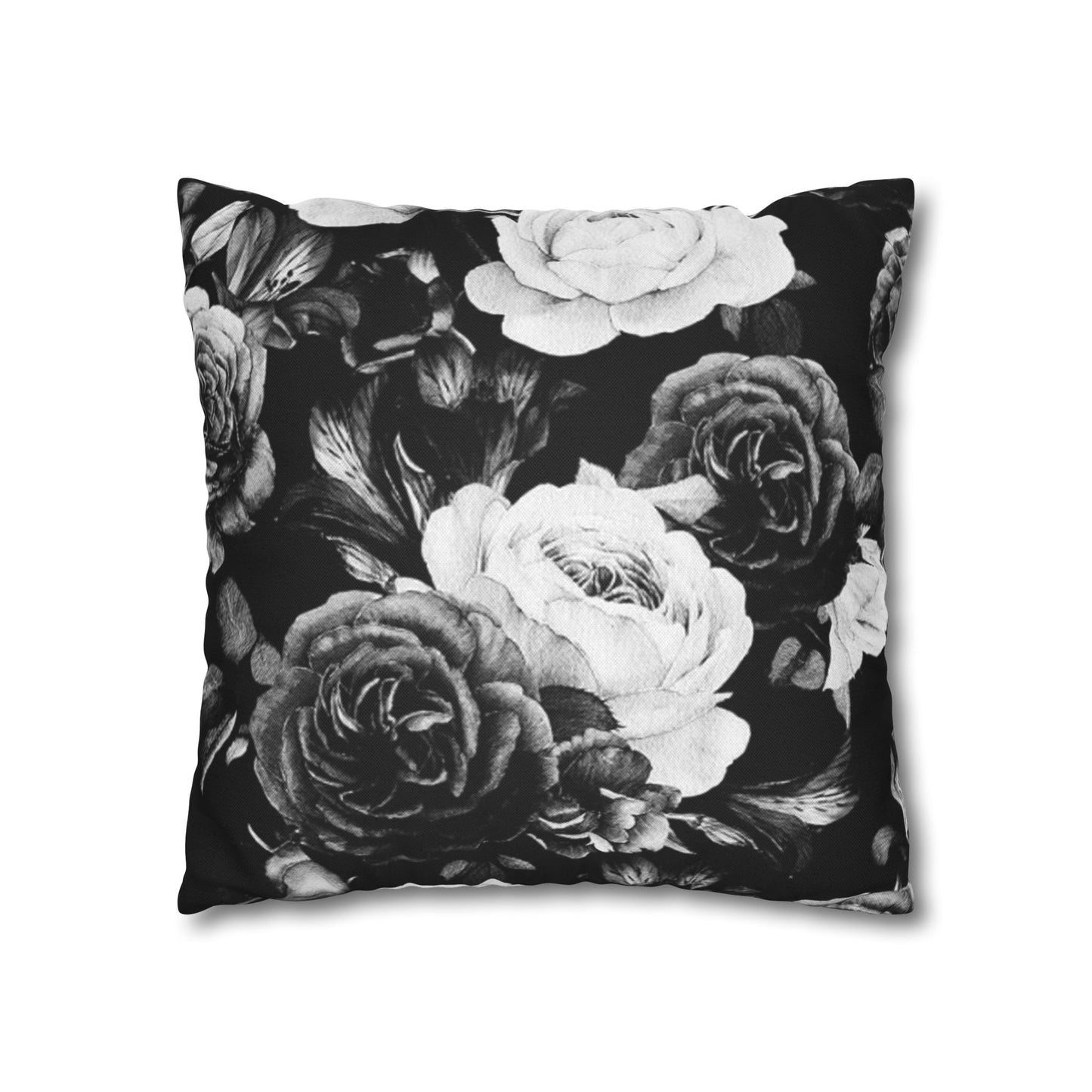 Black & White Floral Pillowcase