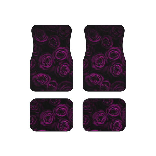 Dark Purple Roses Car Mats (Set of 4)