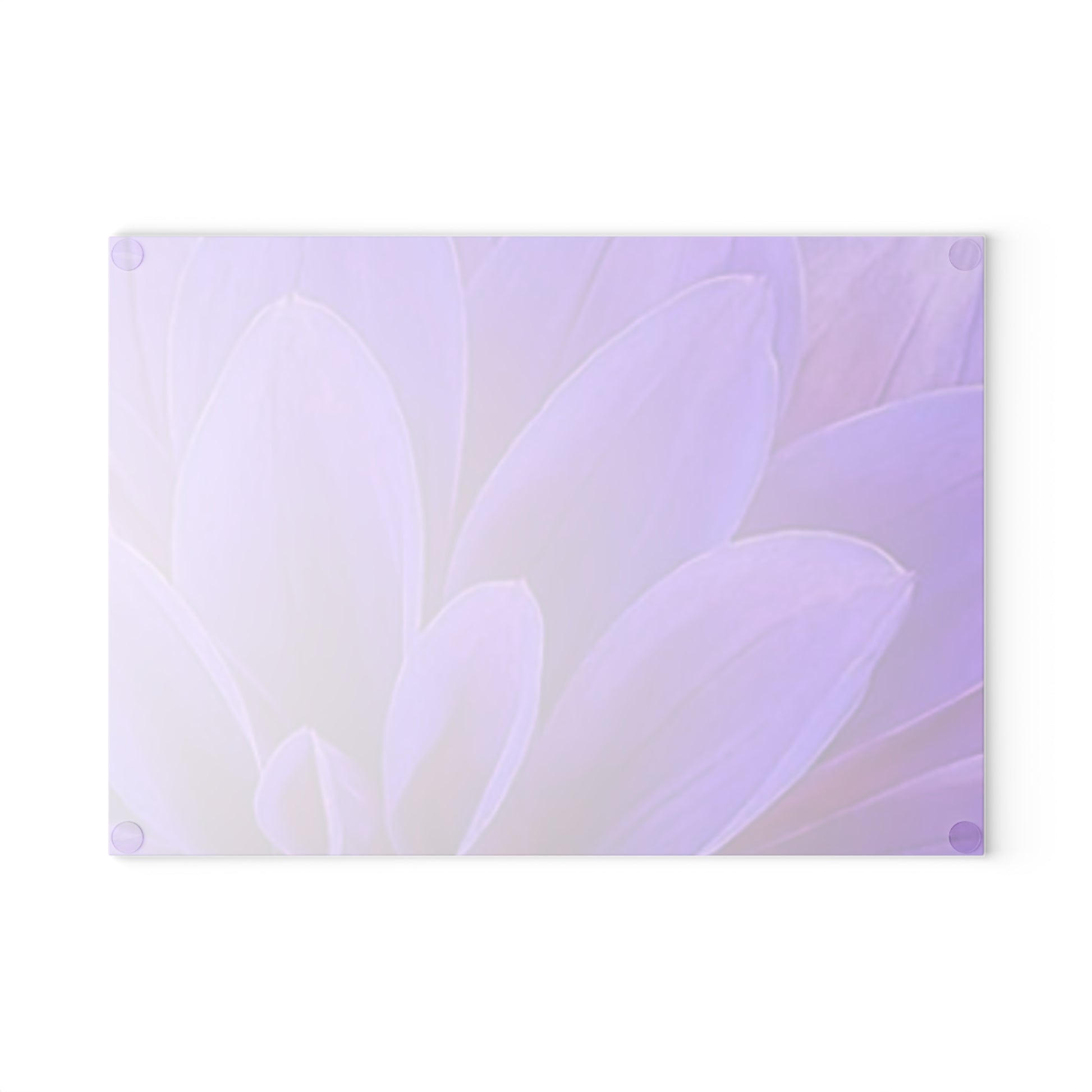 Purple Dahlia Floral Glass Cutting Board – Vibrant & Durable