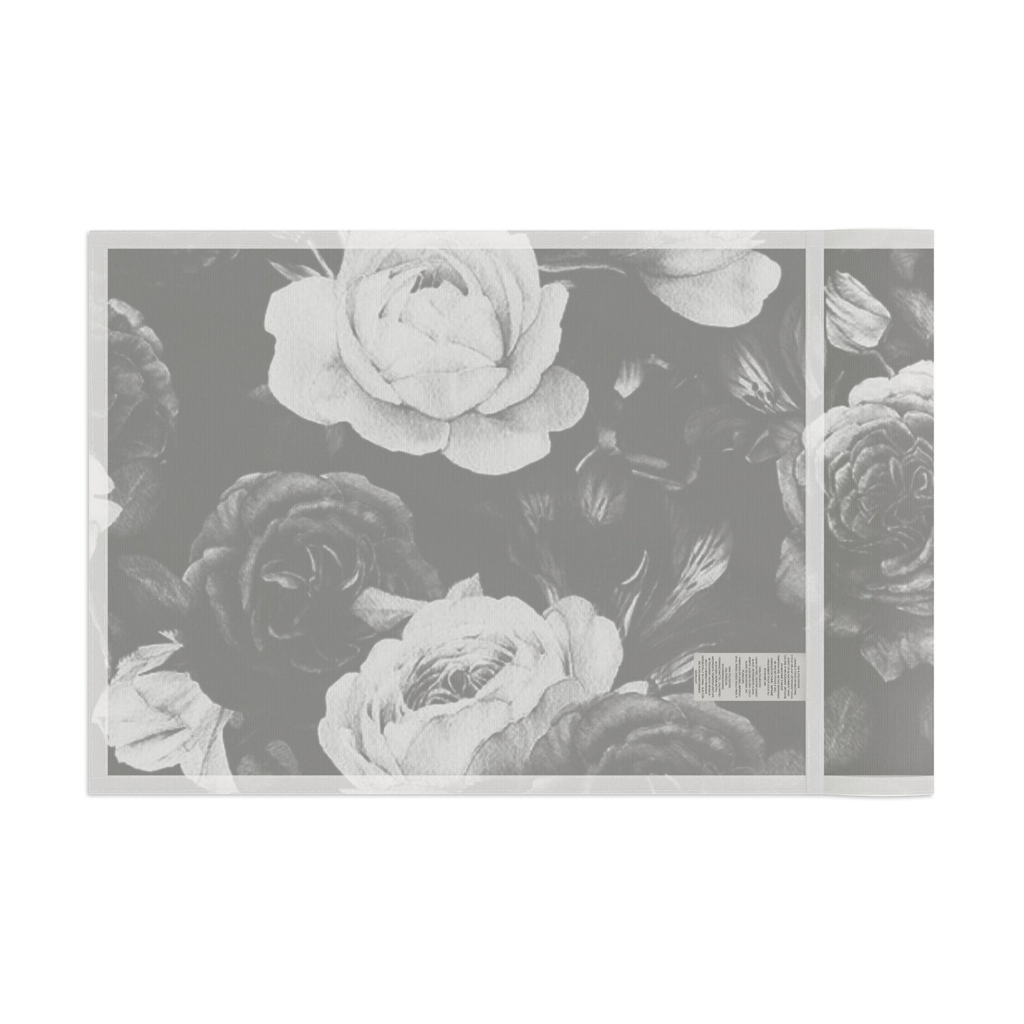 Black and White Floral Design Flag