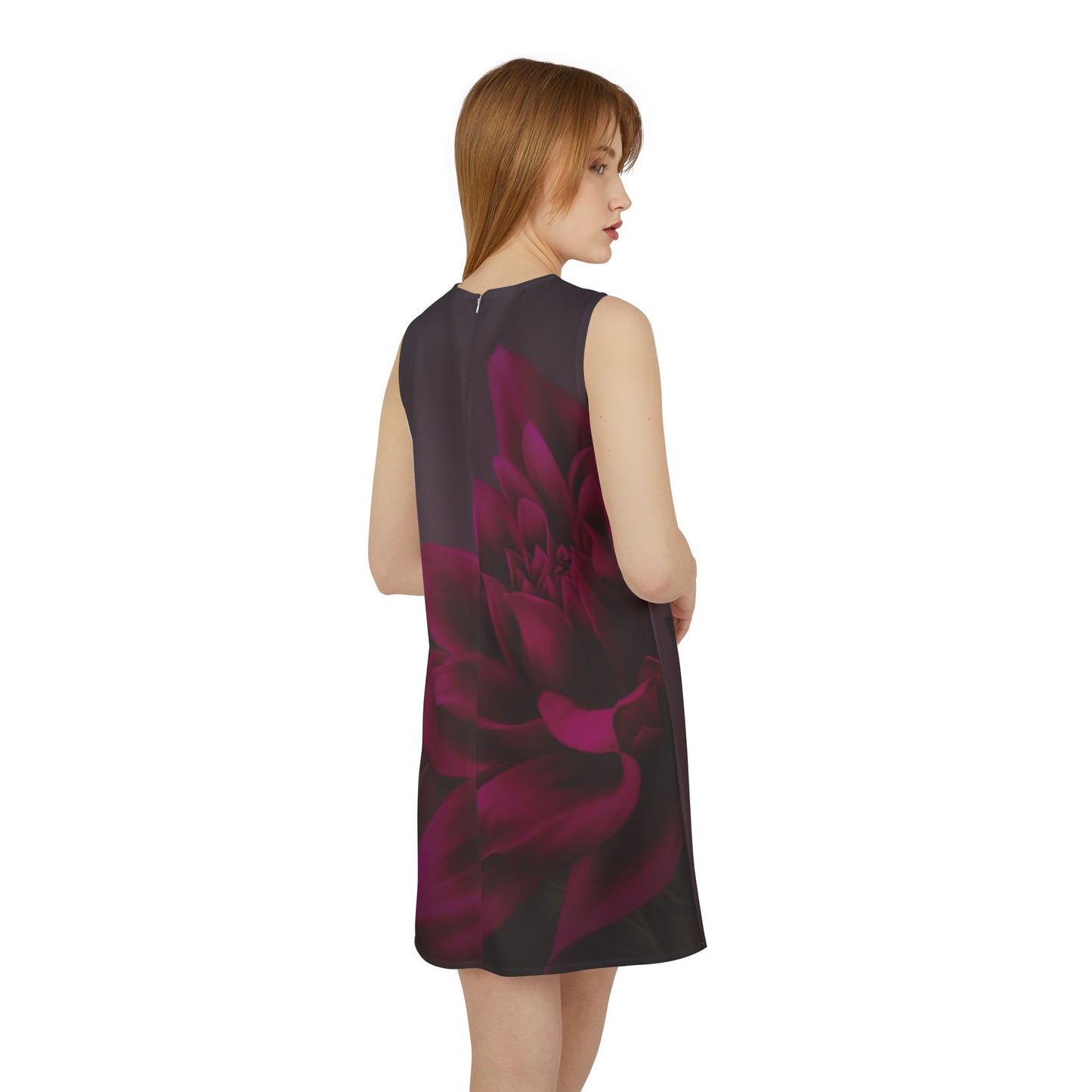 Magenta Dahlia Sleeveless Dress