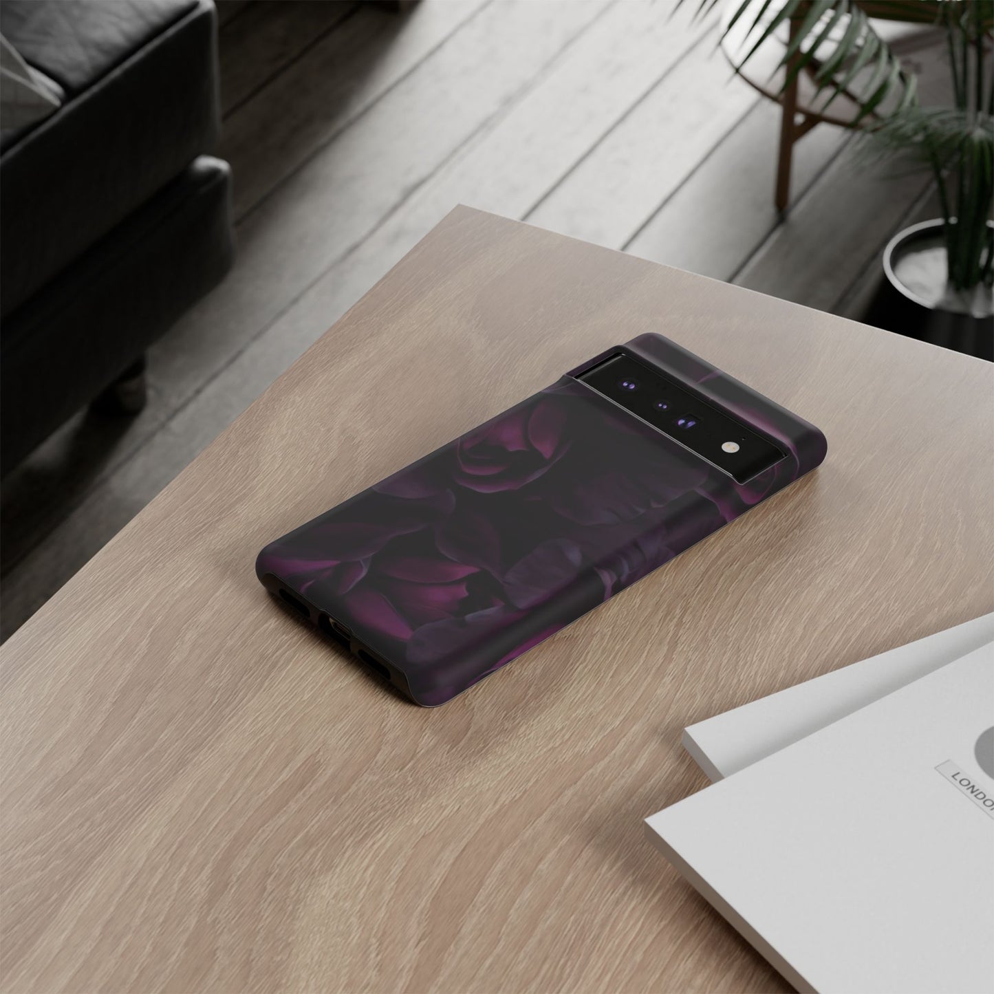 Dark Purple Floral Tough Phone Case