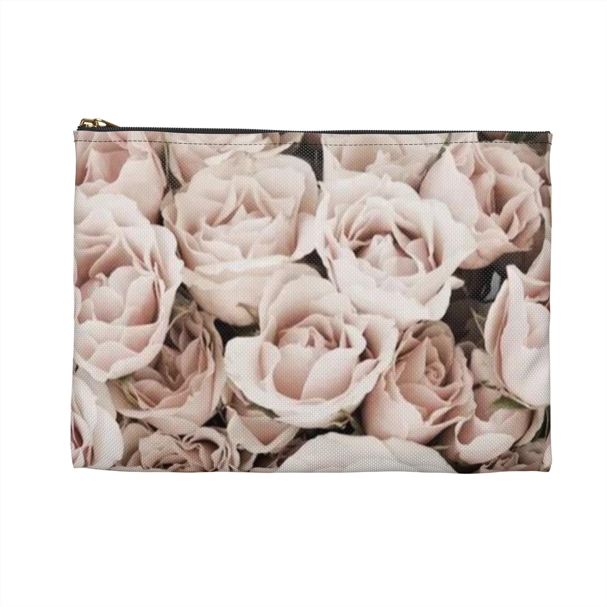 Light Pink Roses Floral Accessory Pouch – Delicate & Lovely