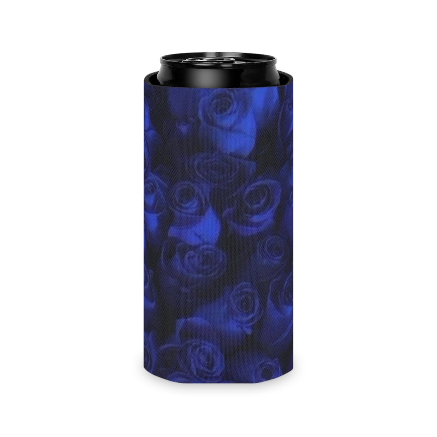 Dark Blue Roses Can Cooler