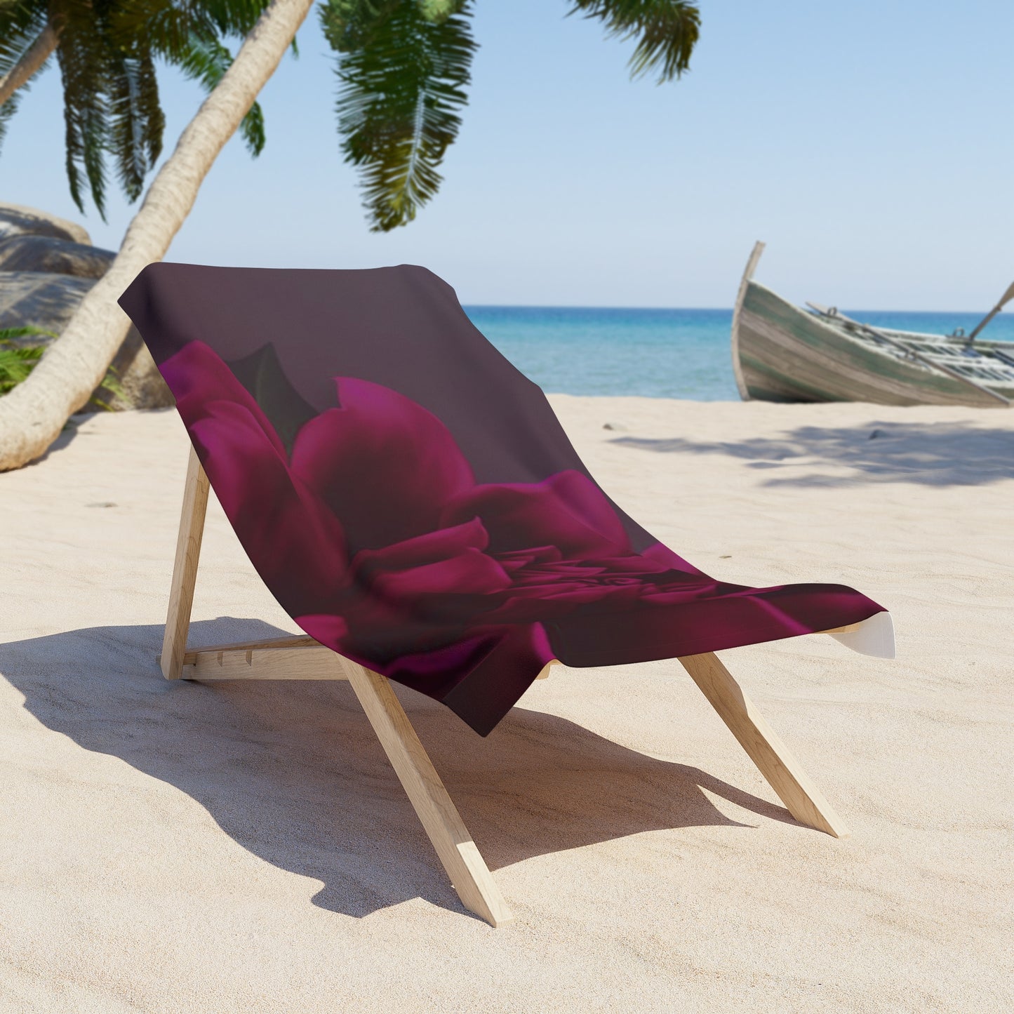 Magenta Dahlia Beach Towel