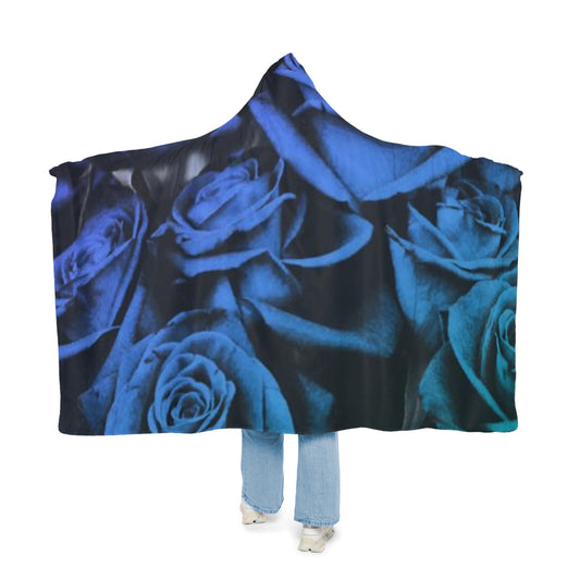 Blue Roses Hood Blanket