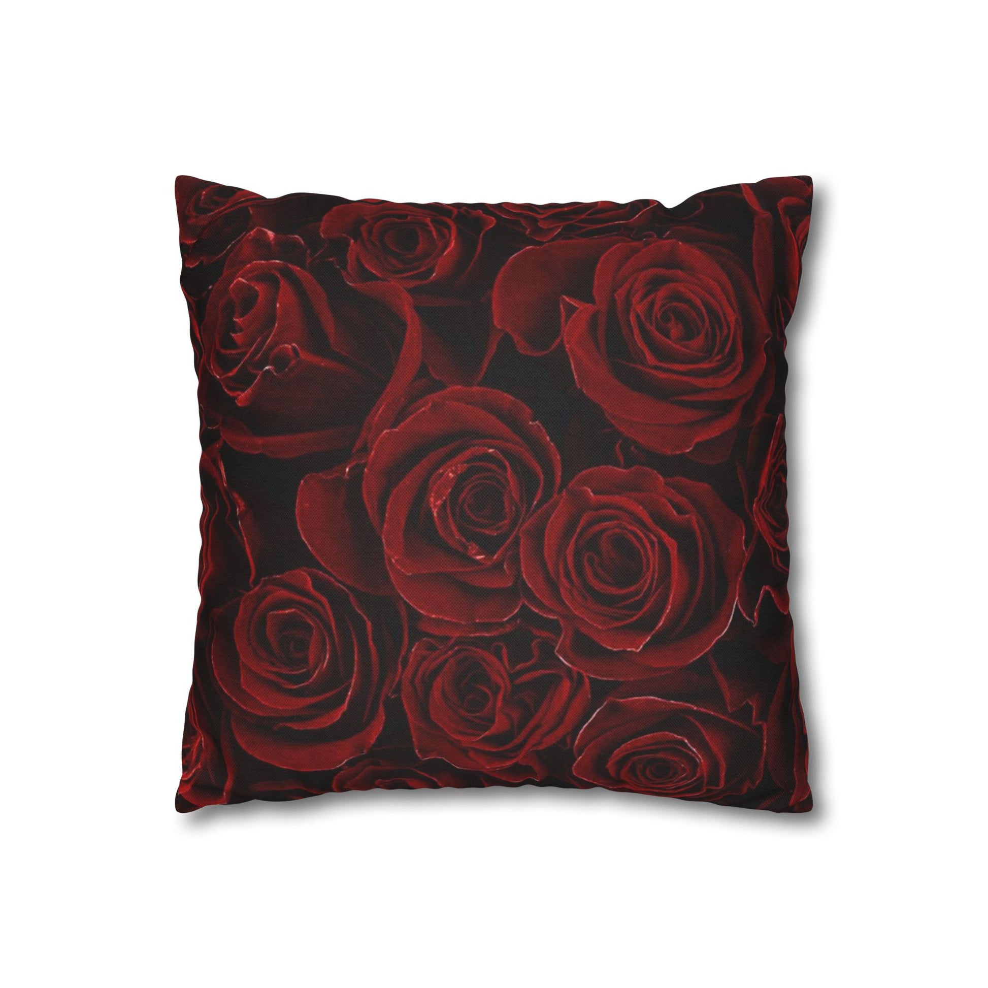  Red Roses Floral Square Pillowcase