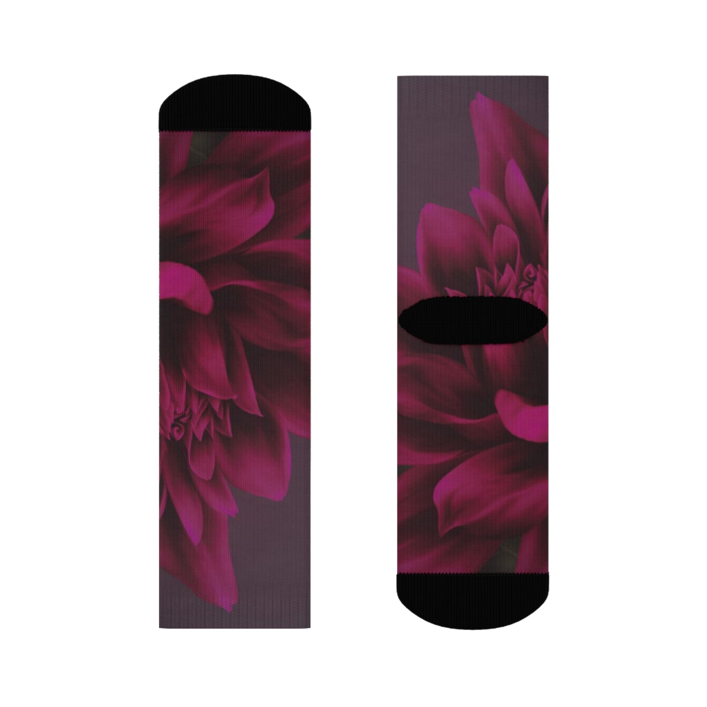 Magenta Dahlia Crew Socks