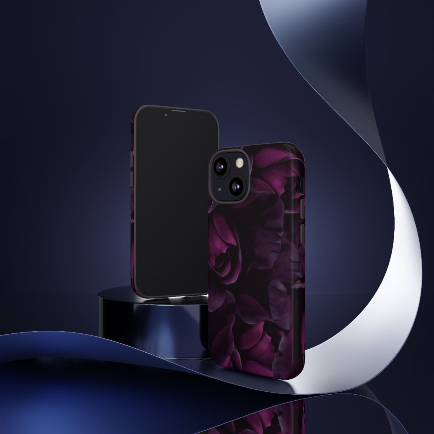 Dark Purple Floral Tough Phone Case