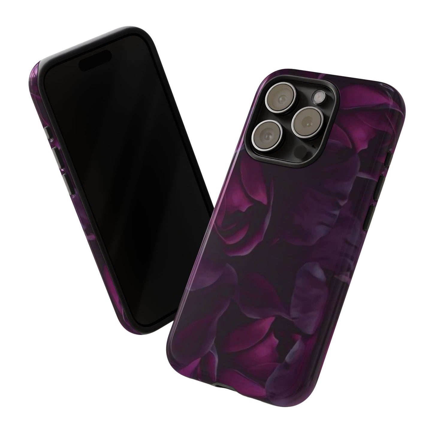 Dark Purple Floral Tough Phone Case