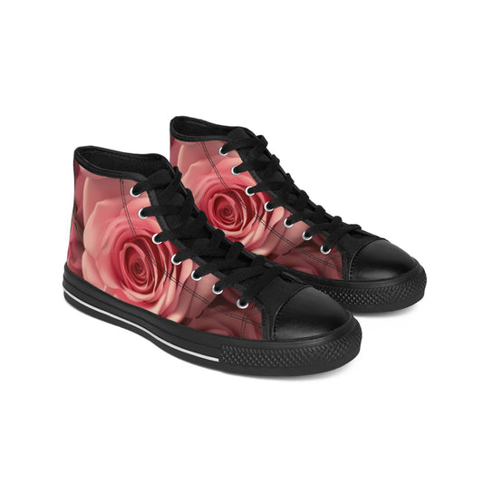 Pink Roses High Top Sneakers