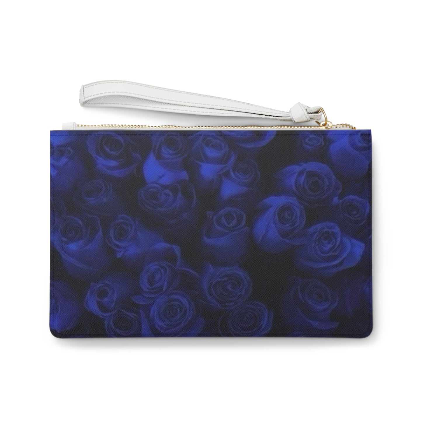 Dark Blue Roses Clutch Bag