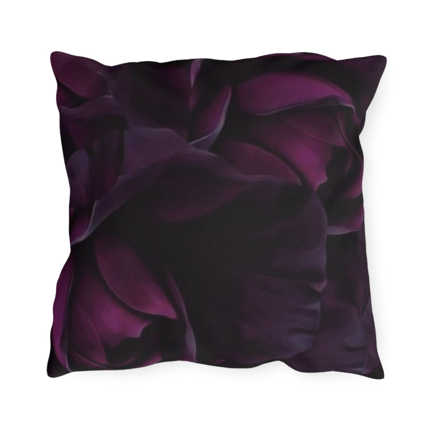 Dark Purple Floral Outdoor Pillow