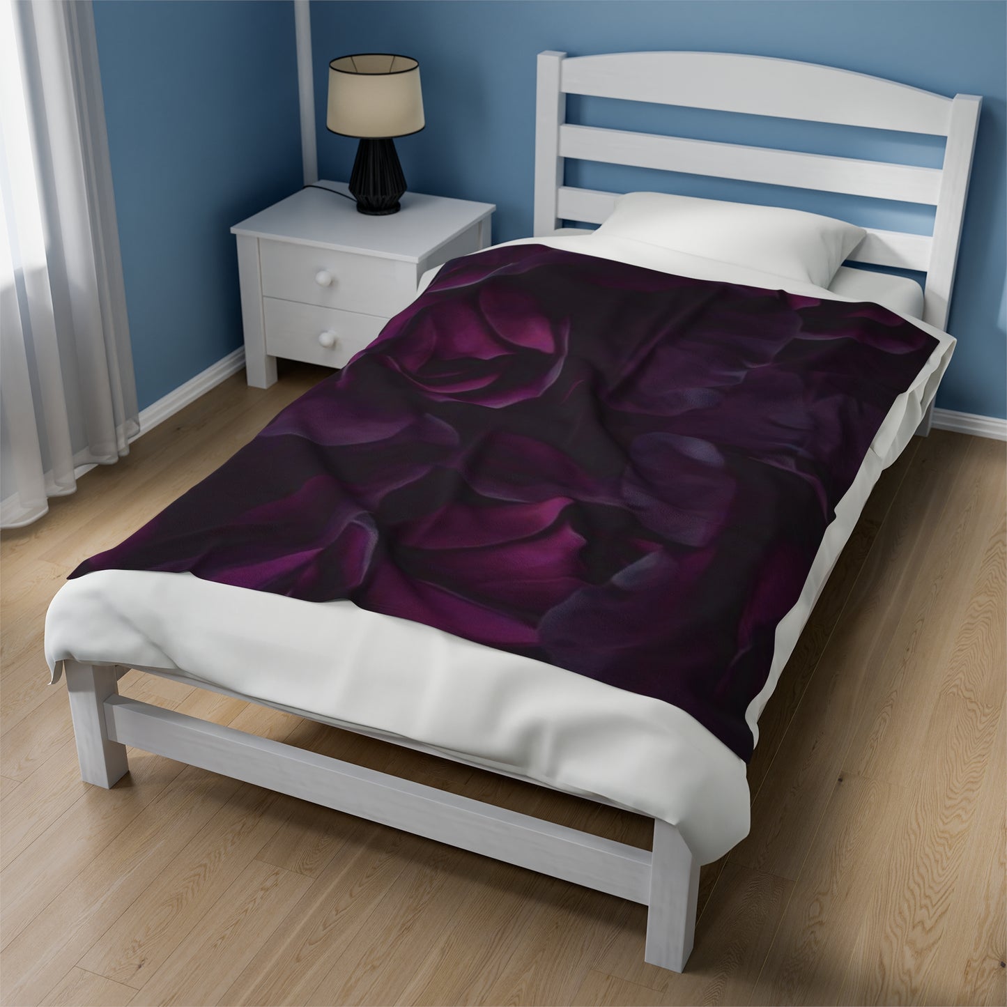 Dark Purple Floral Blanket