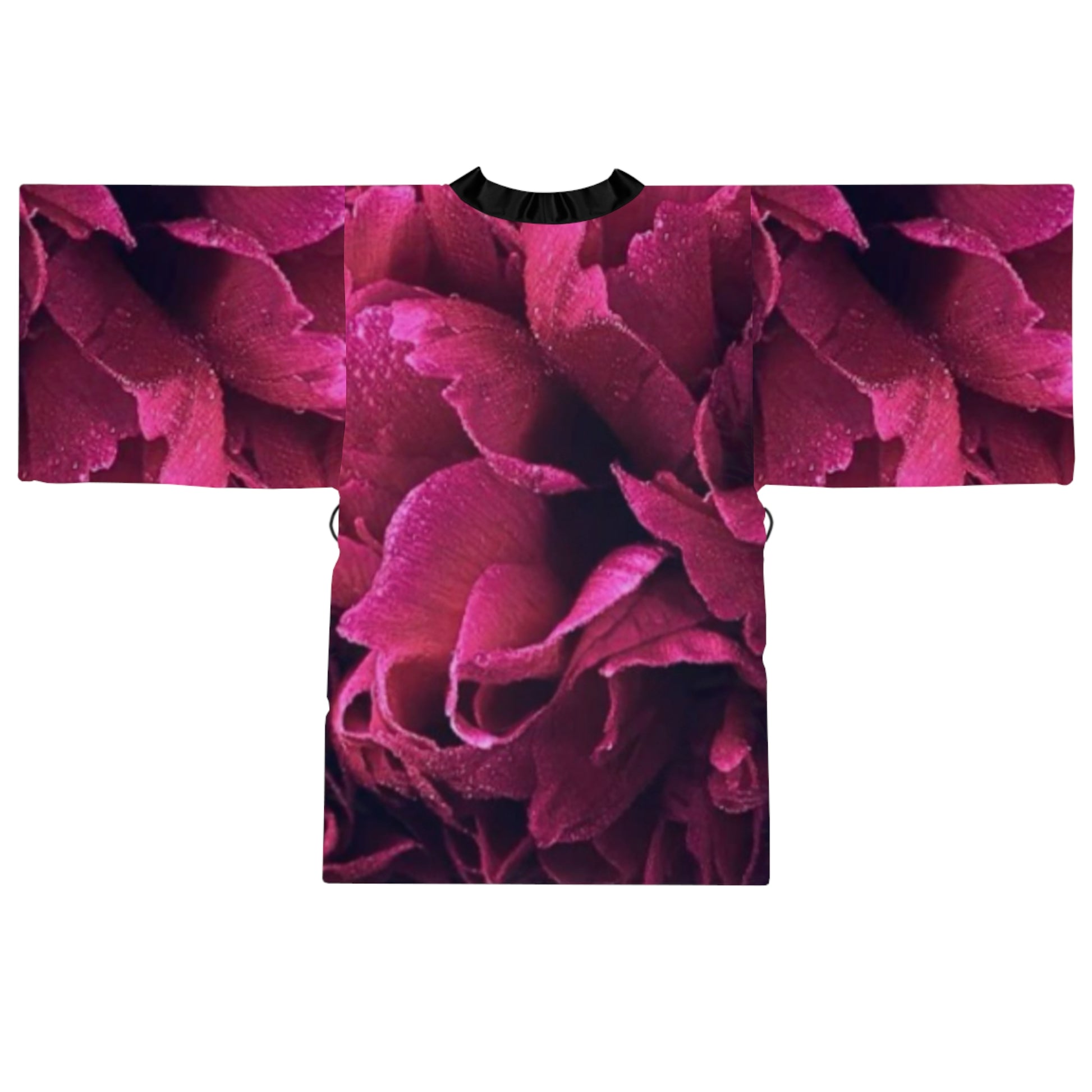 Magenta Floral Japanese Style Kimono Robe