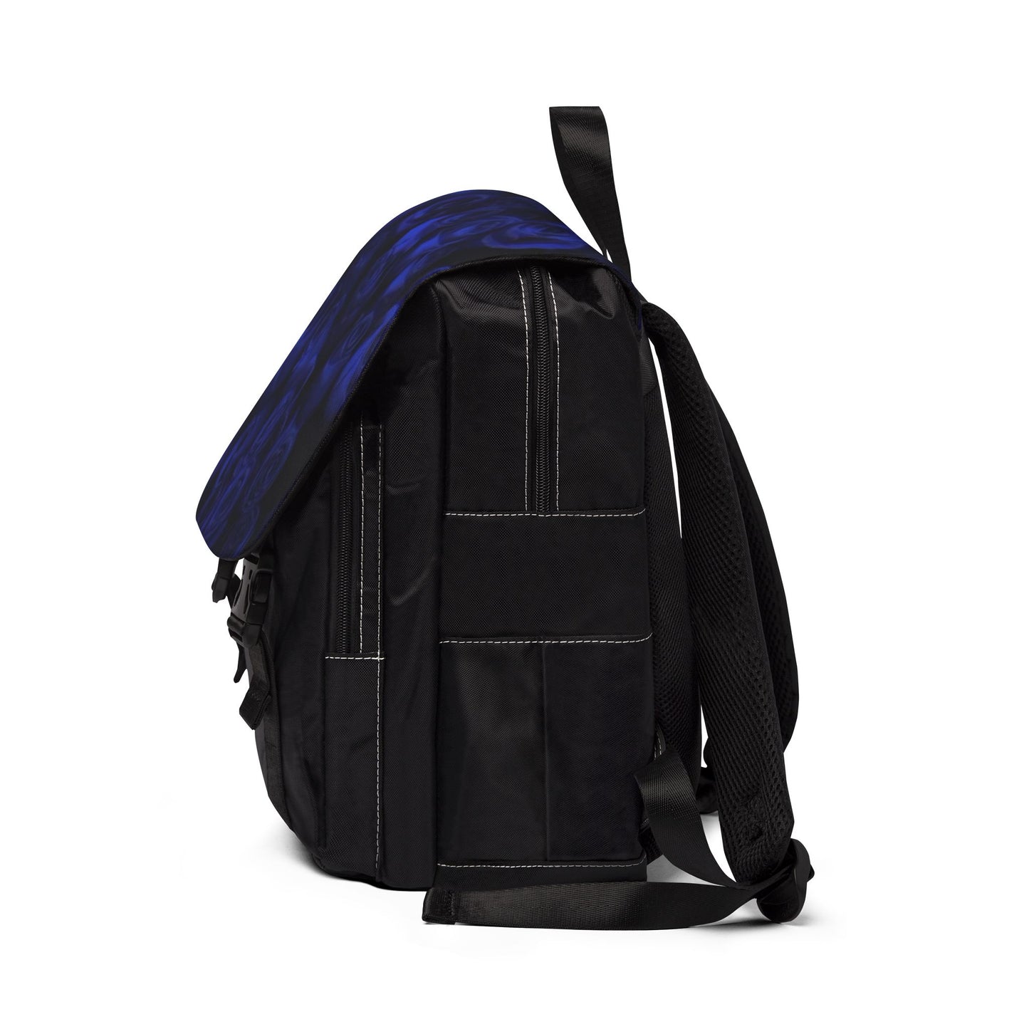 Dark Blue Roses Flap Backpack