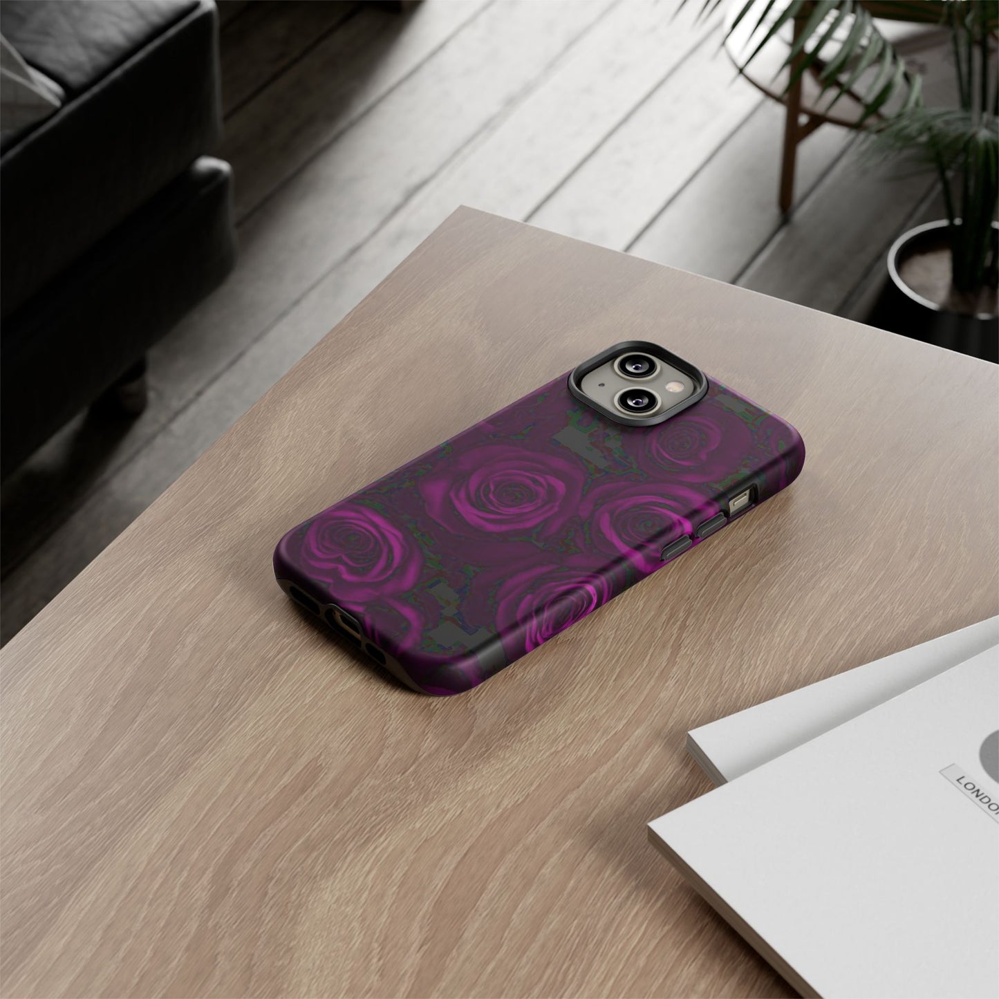 Dark Purple Roses Phone Tough Case