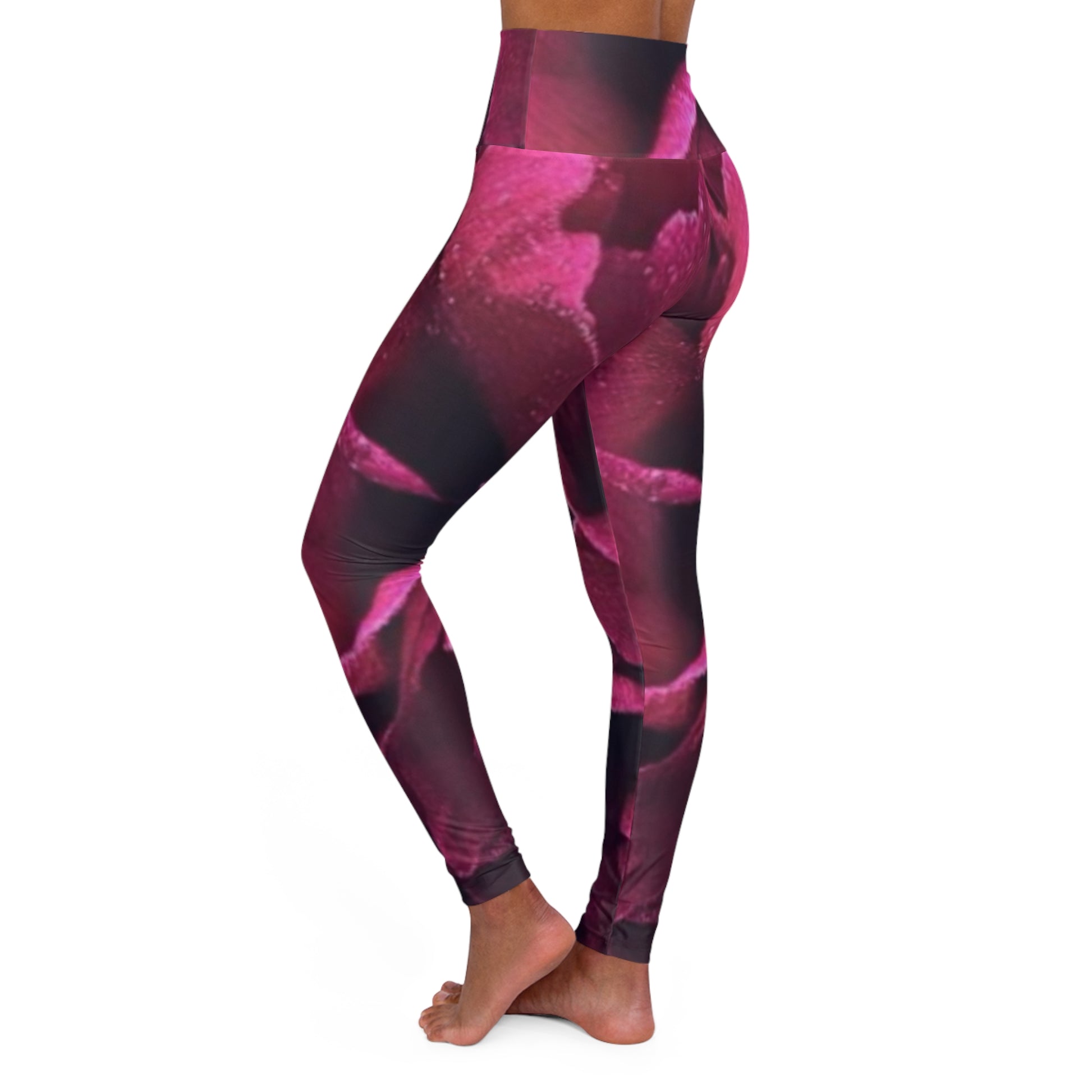 Magenta Floral Skinny Fit Legging for Gym