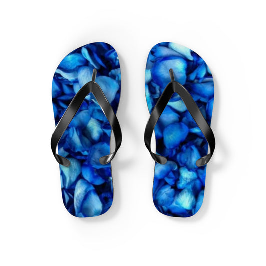Blue Petals Flip Flops