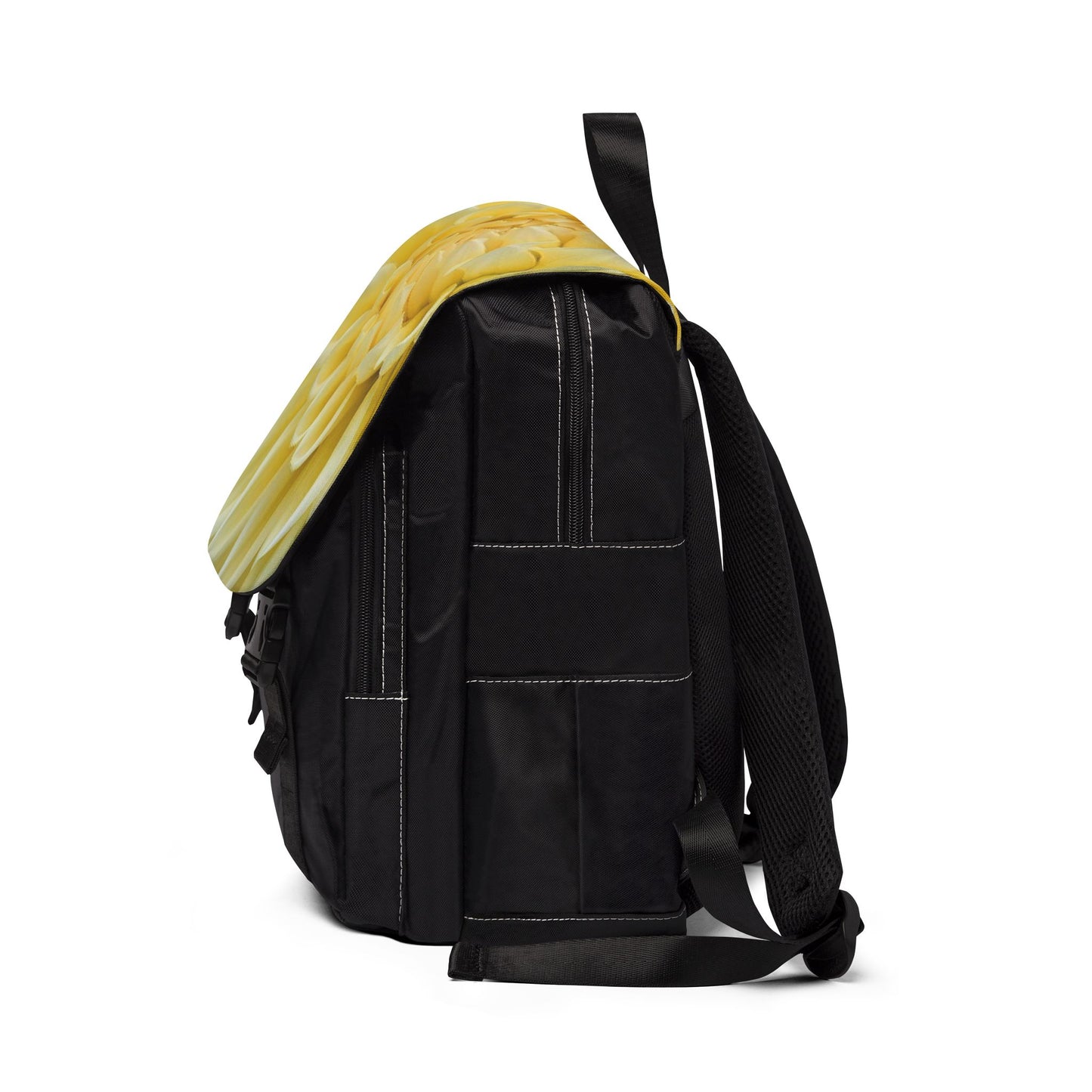 Yellow Dahlia Flap Backpack