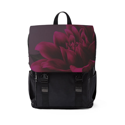 Magenta Dahlia Flap Backpack