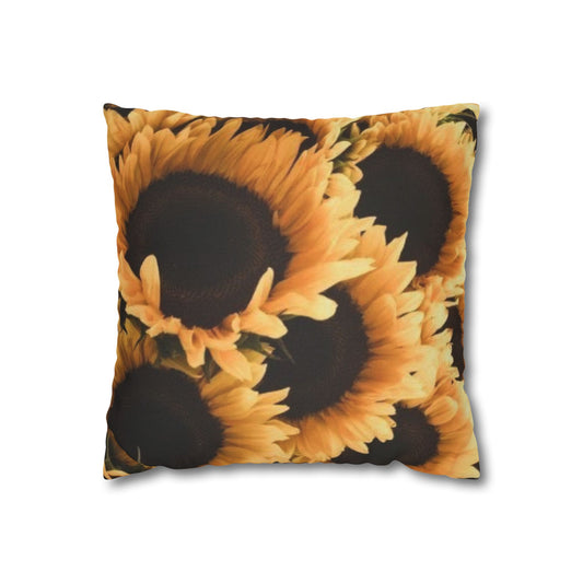 Sunflower Floral Square Pillowcase

