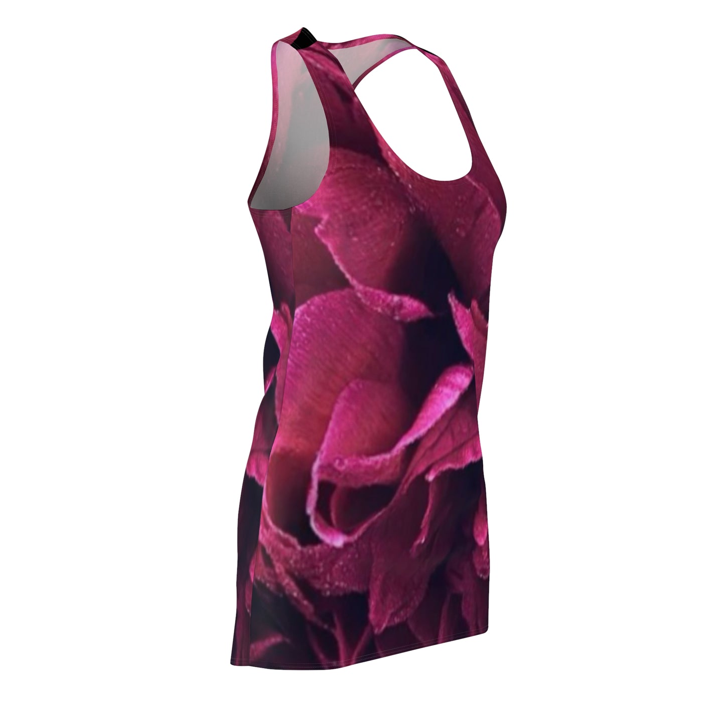 Magenta All Over Floral Design Racerback Dress