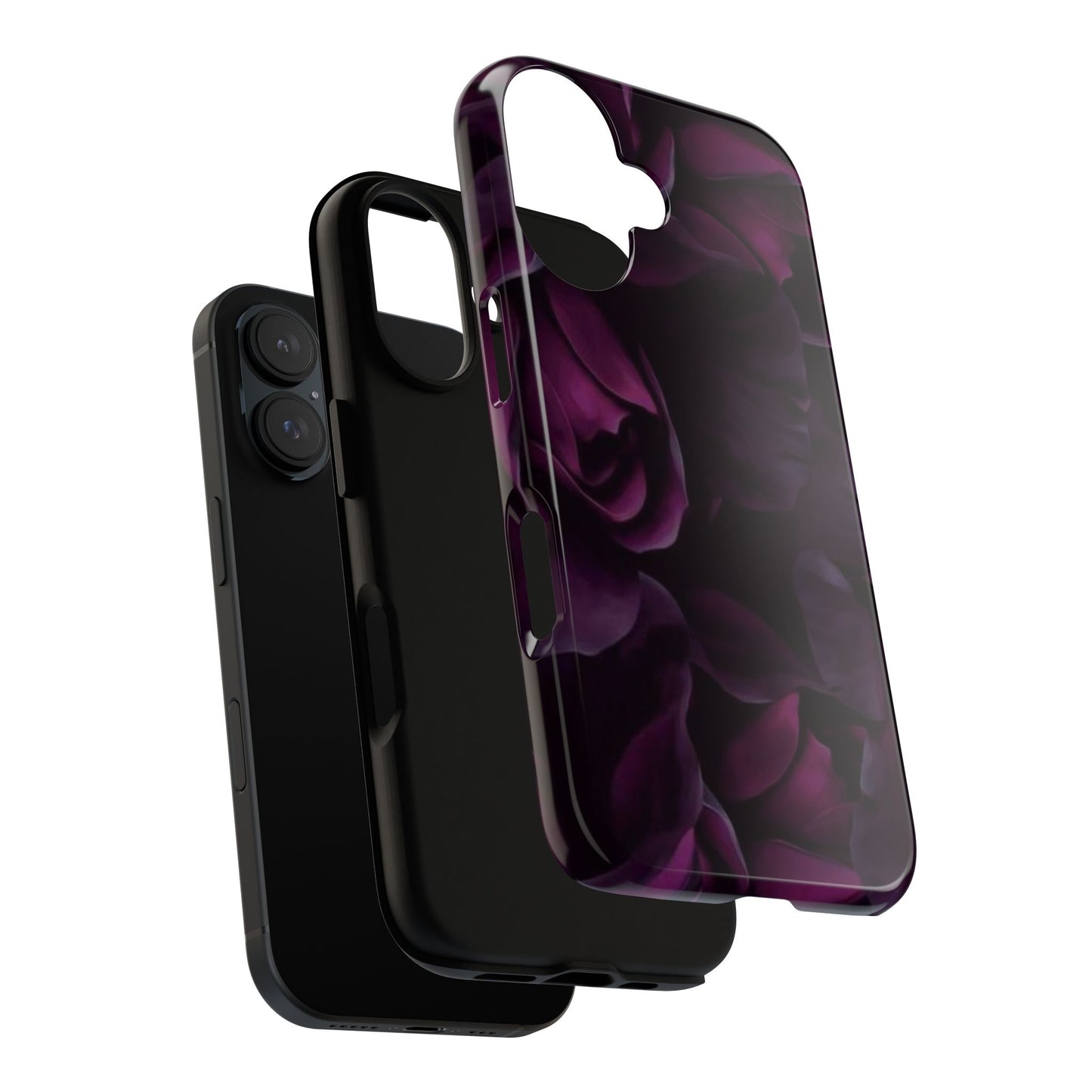 Dark Purple Floral Tough Phone Case