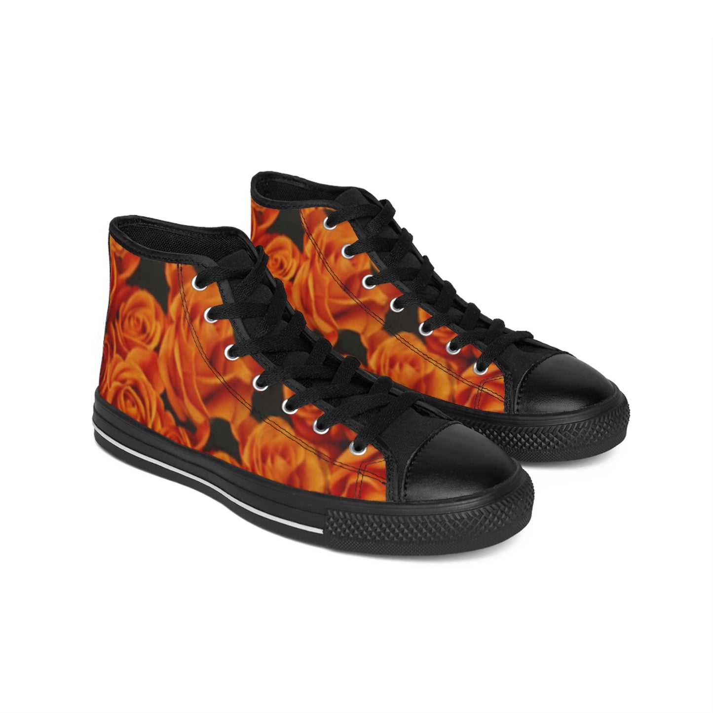 Orange Roses High Top Sneakers