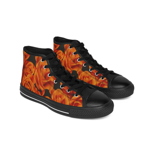 Orange Roses High Top Sneakers
