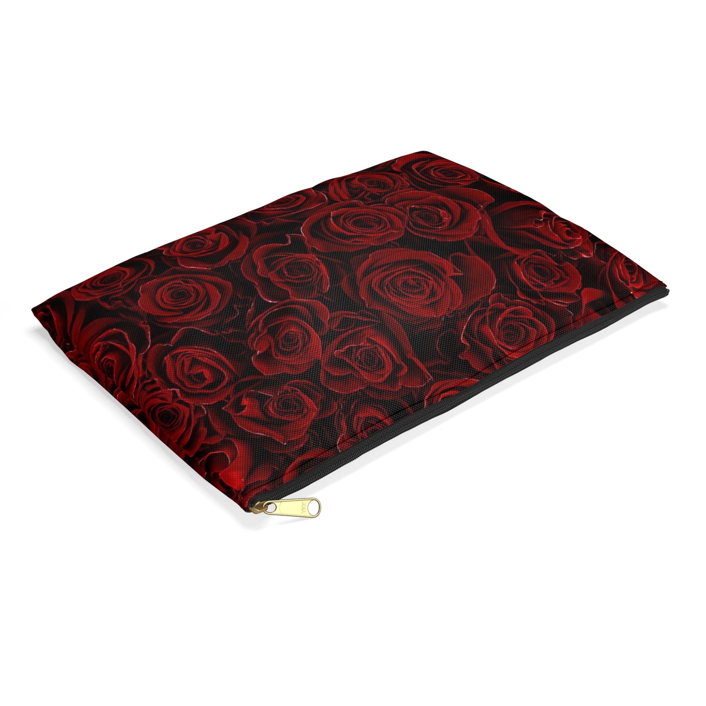 Red Roses Floral Accessory Pouch – Bold & Romantic