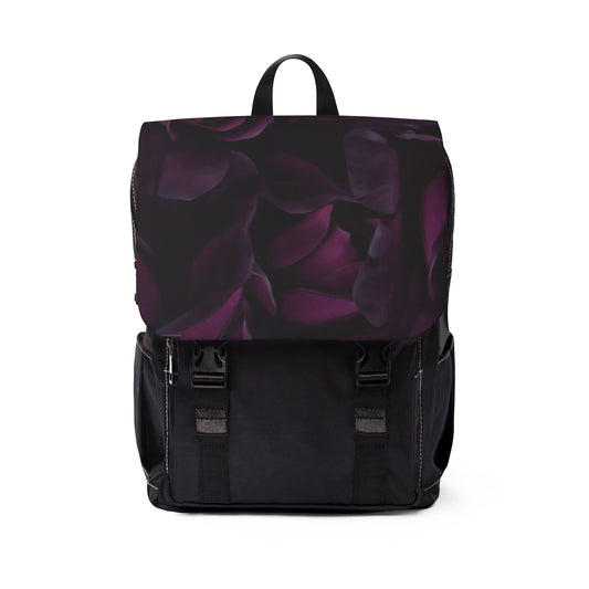 Dark Purple Floral Flap Backpack