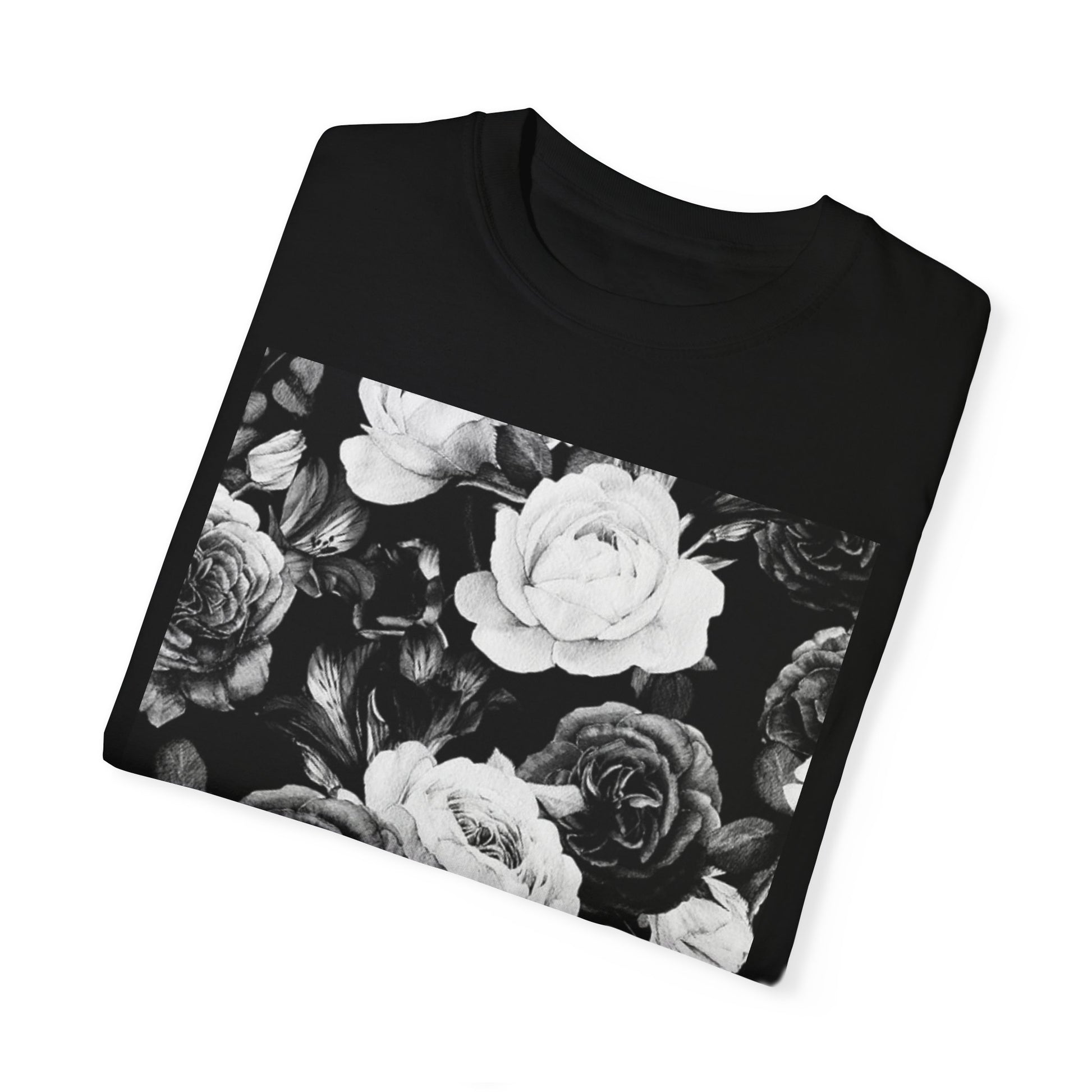 Black & White Floral T-shirt Relaxed Fit