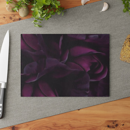 Dark Purple Floral Cutting Board