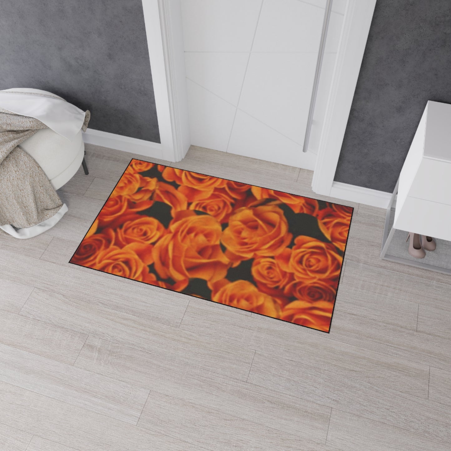 Orange Roses Heavy Duty Floor Mat