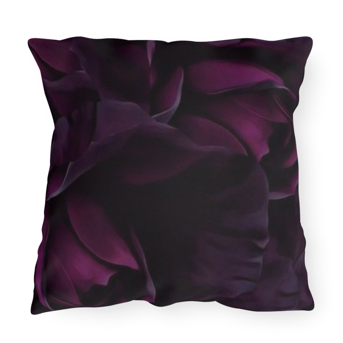 Dark Purple Floral Outdoor Pillow