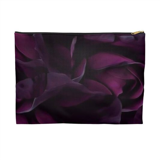 Dark Purple Floral Accessory Pouch