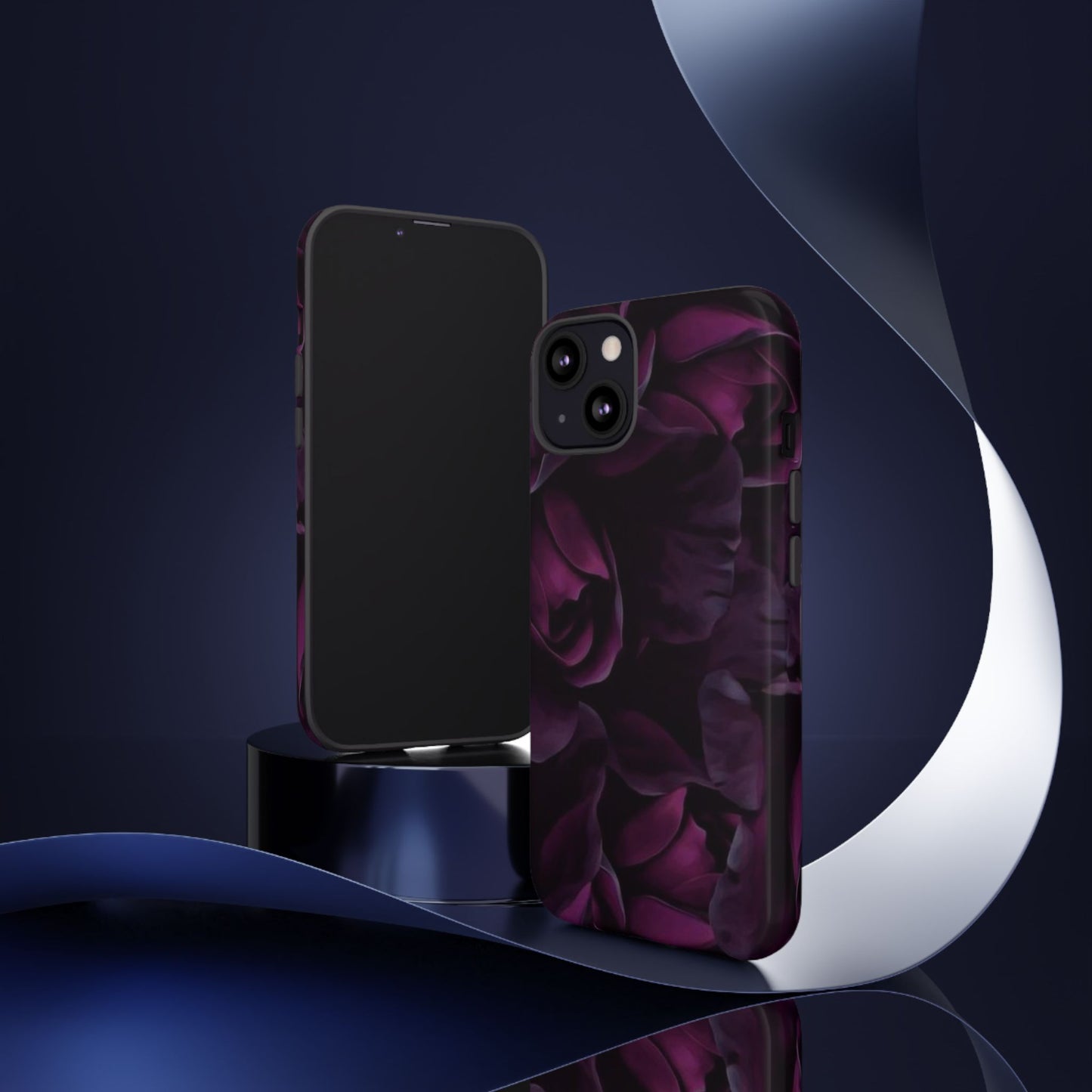 Dark Purple Floral Tough Phone Case