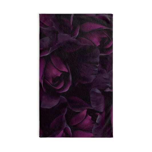 Dark Purple Floral Hand Towel