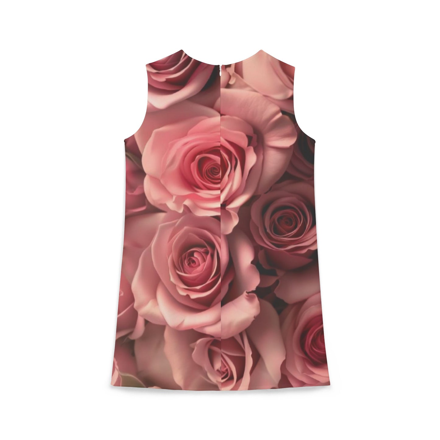 Pink Roses Sleeveless Dress