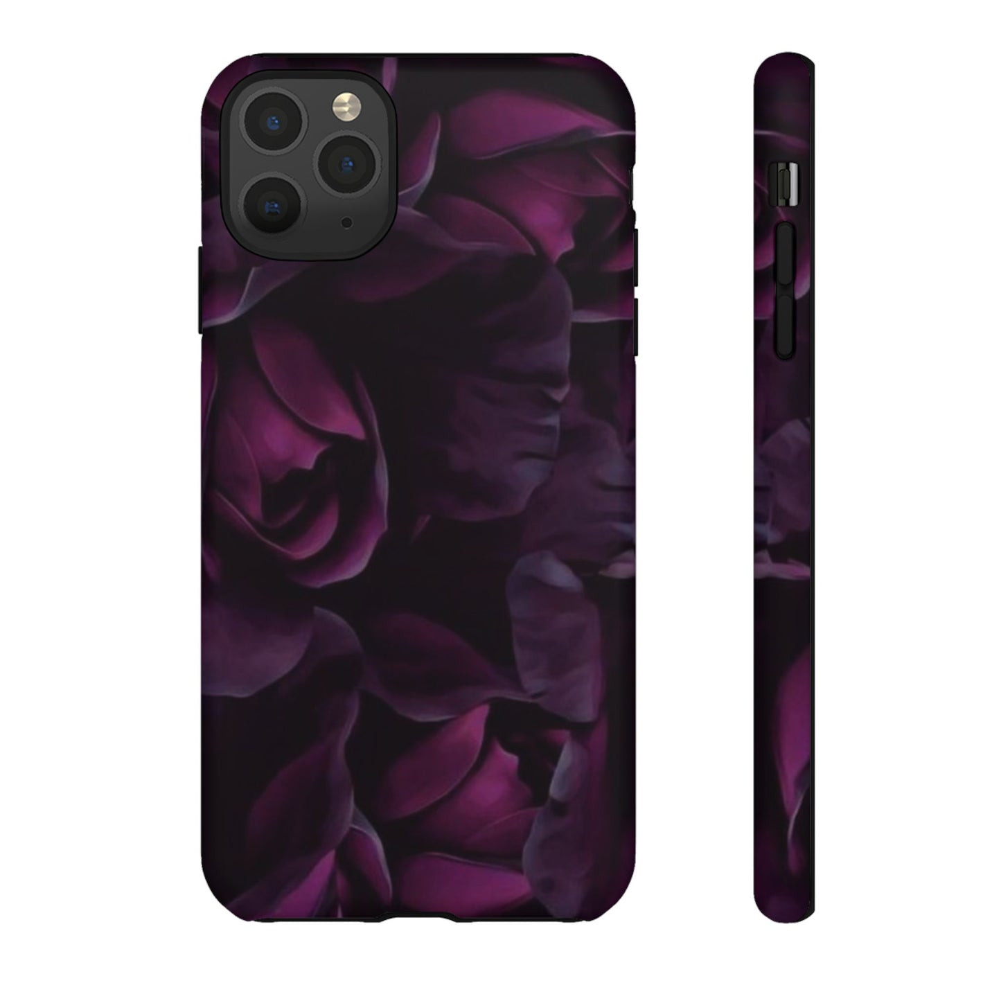 Dark Purple Floral Tough Phone Case