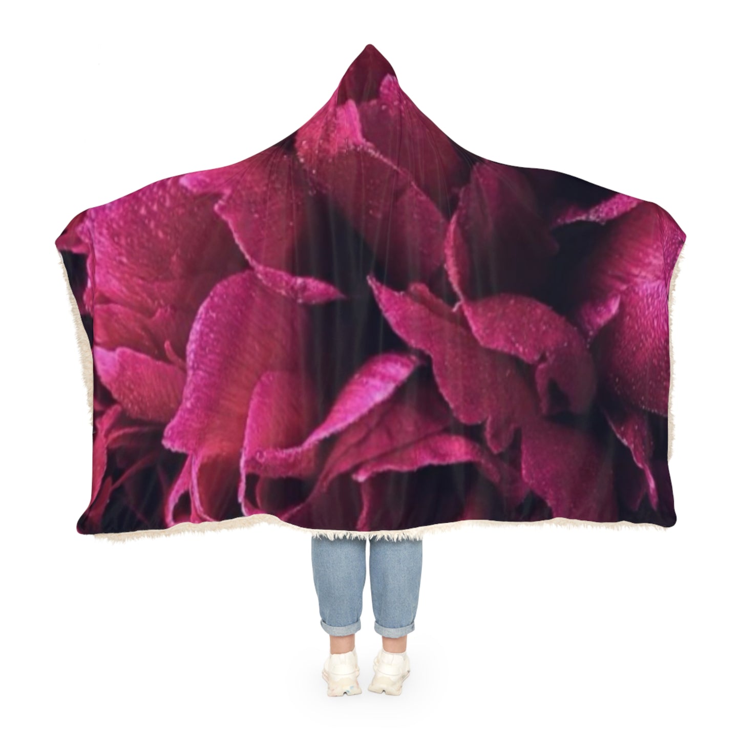 Magenta Floral Hooded Blanket – Bold, Beautiful & Cozy