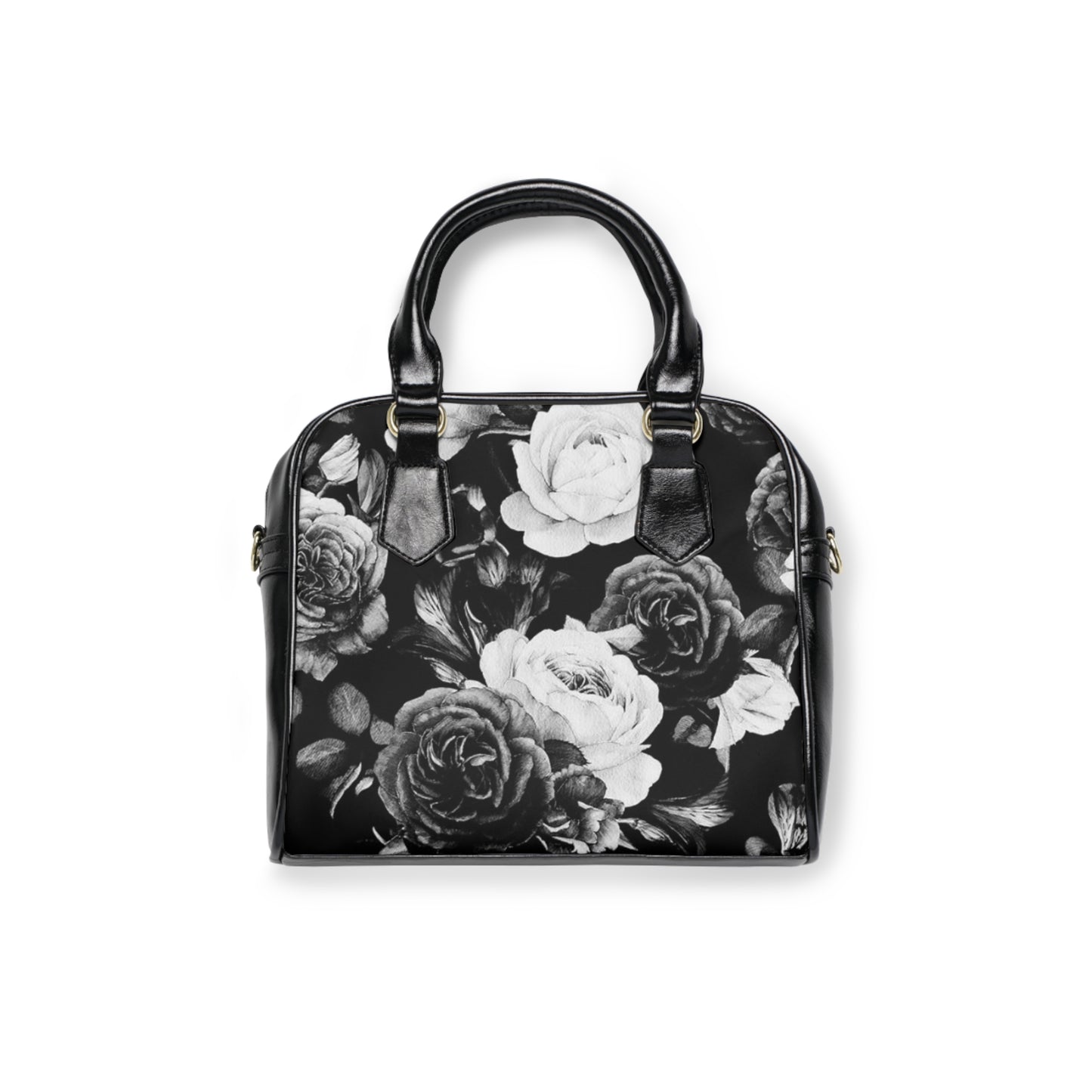 Black and White Floral Handbag