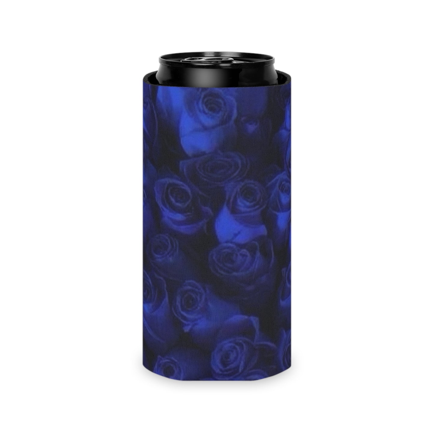 Dark Blue Roses Can Cooler