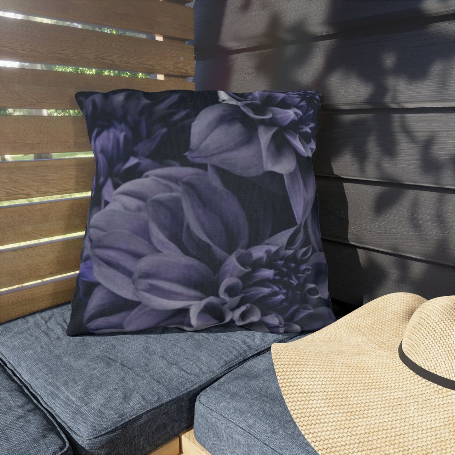 Blue Dahlia Outdoor Pillow