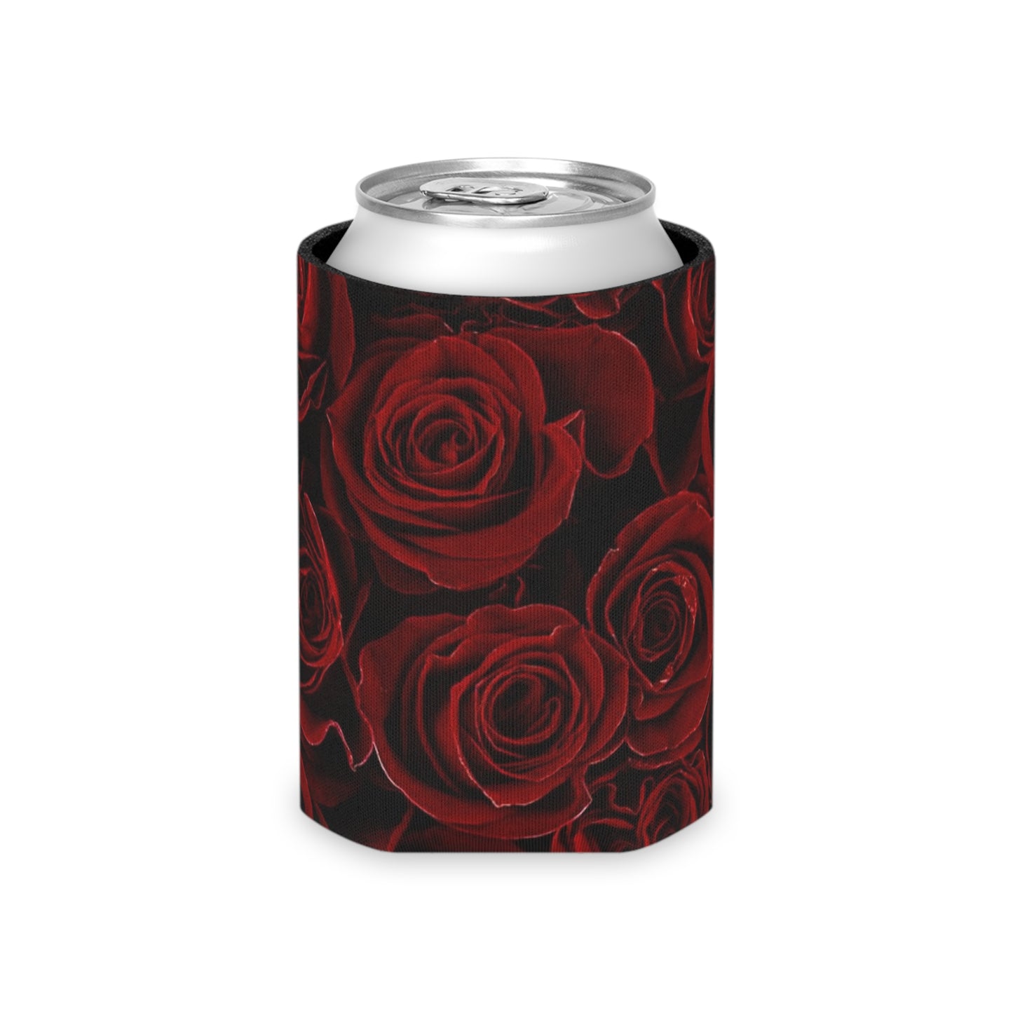 Floral Can Cooler - Red Roses Design